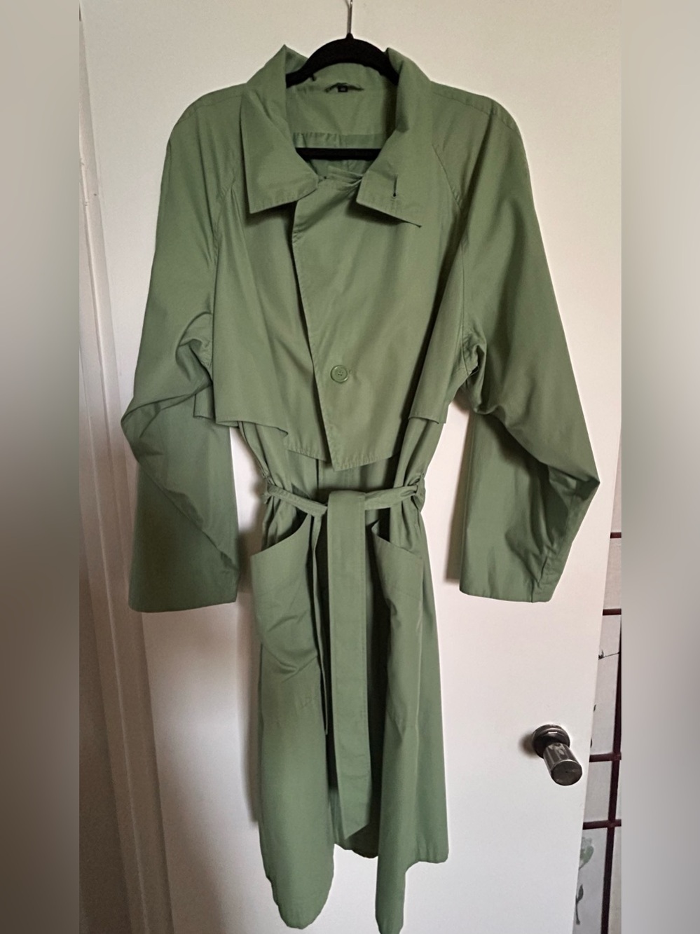 Green Belted Trench Coat